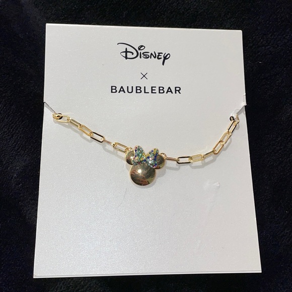 NWT DISNEY X BAUBLEBAR MINNIE MOUSE NECKLACE AND EARRINGS SET - Picture 2 of 5